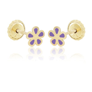 Flower Power Earrings - Purple