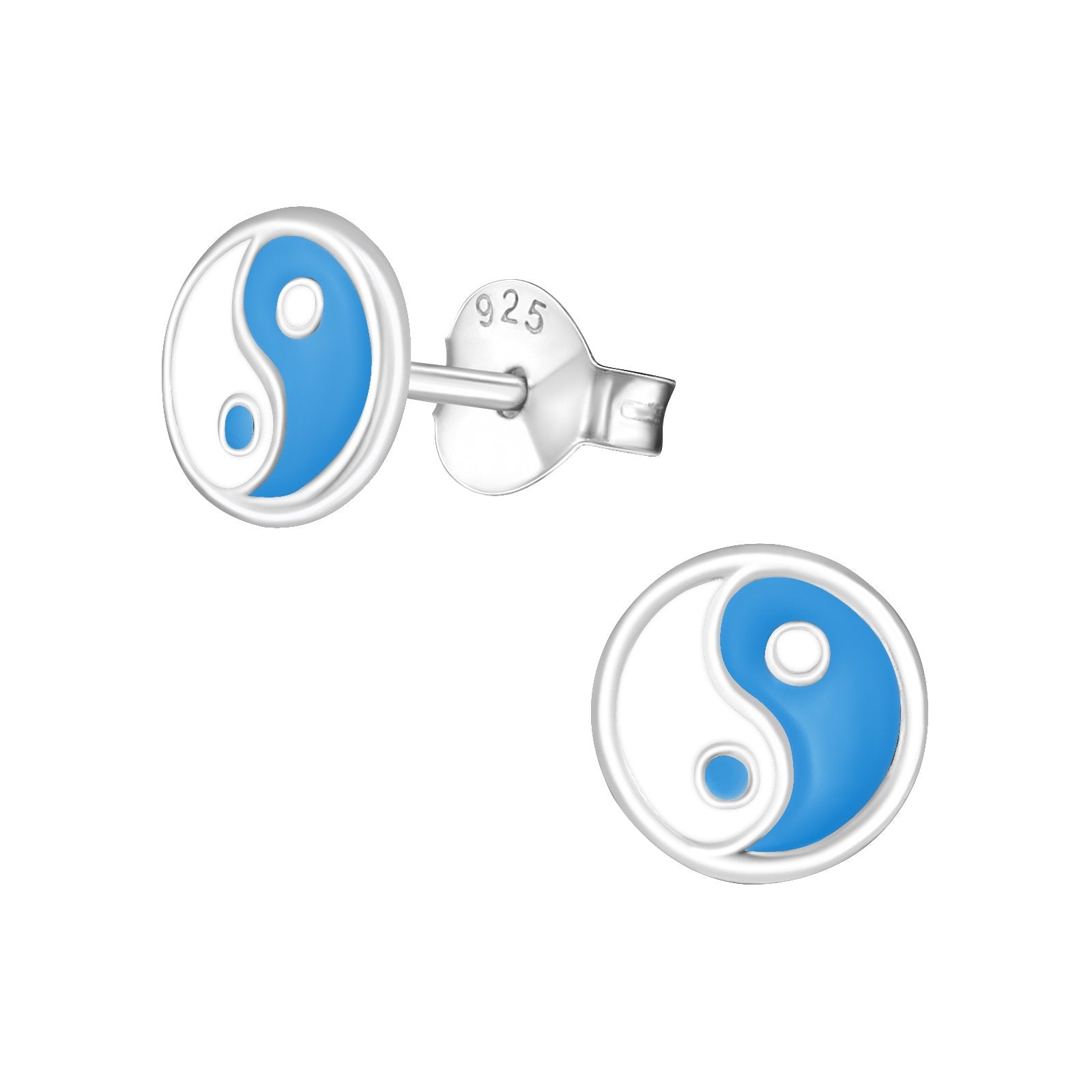 Yin And Yang Earrings (Blue And White)