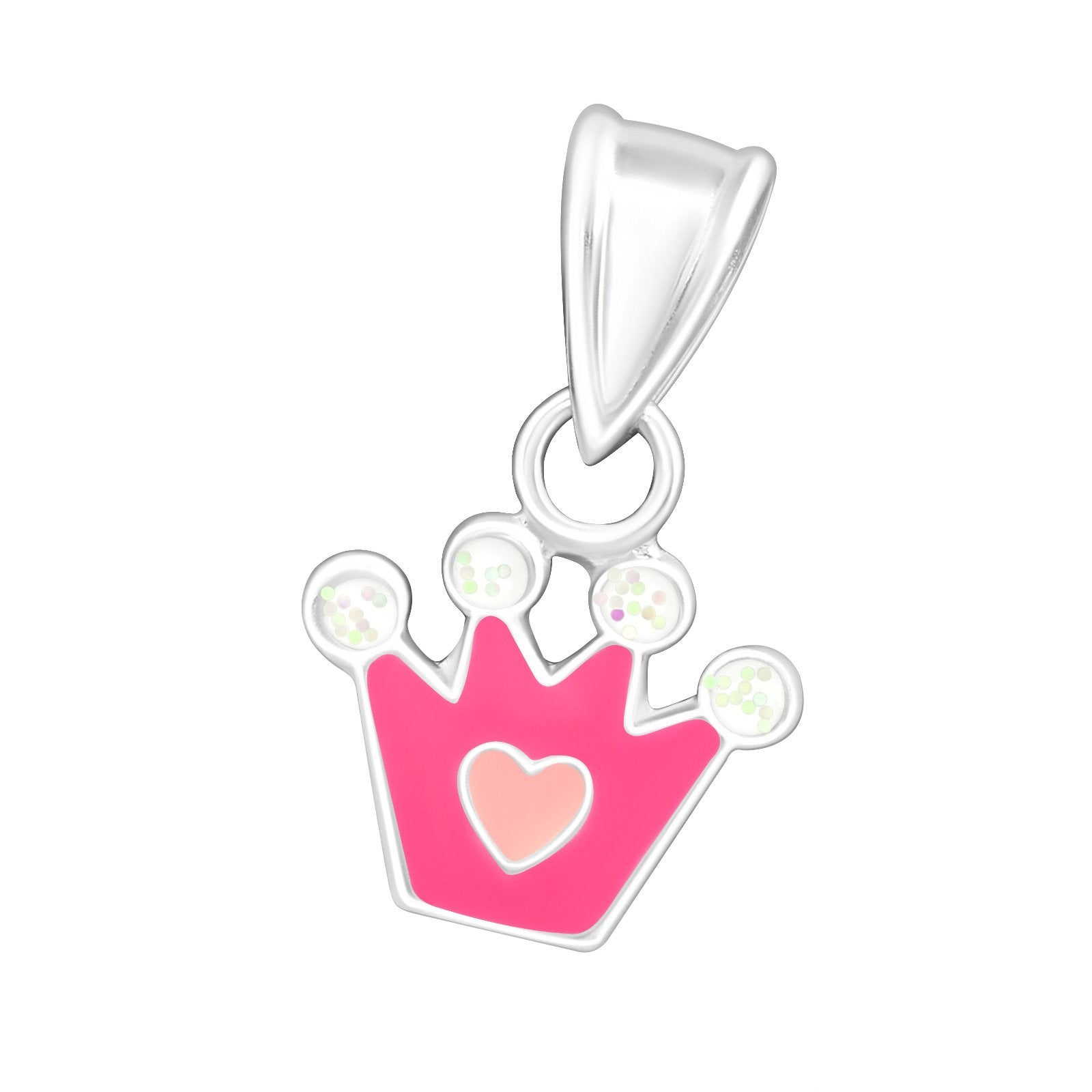 Pink Crown Heart Pendant