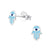 Hamsa Earrings Light Blue And Dark Blue