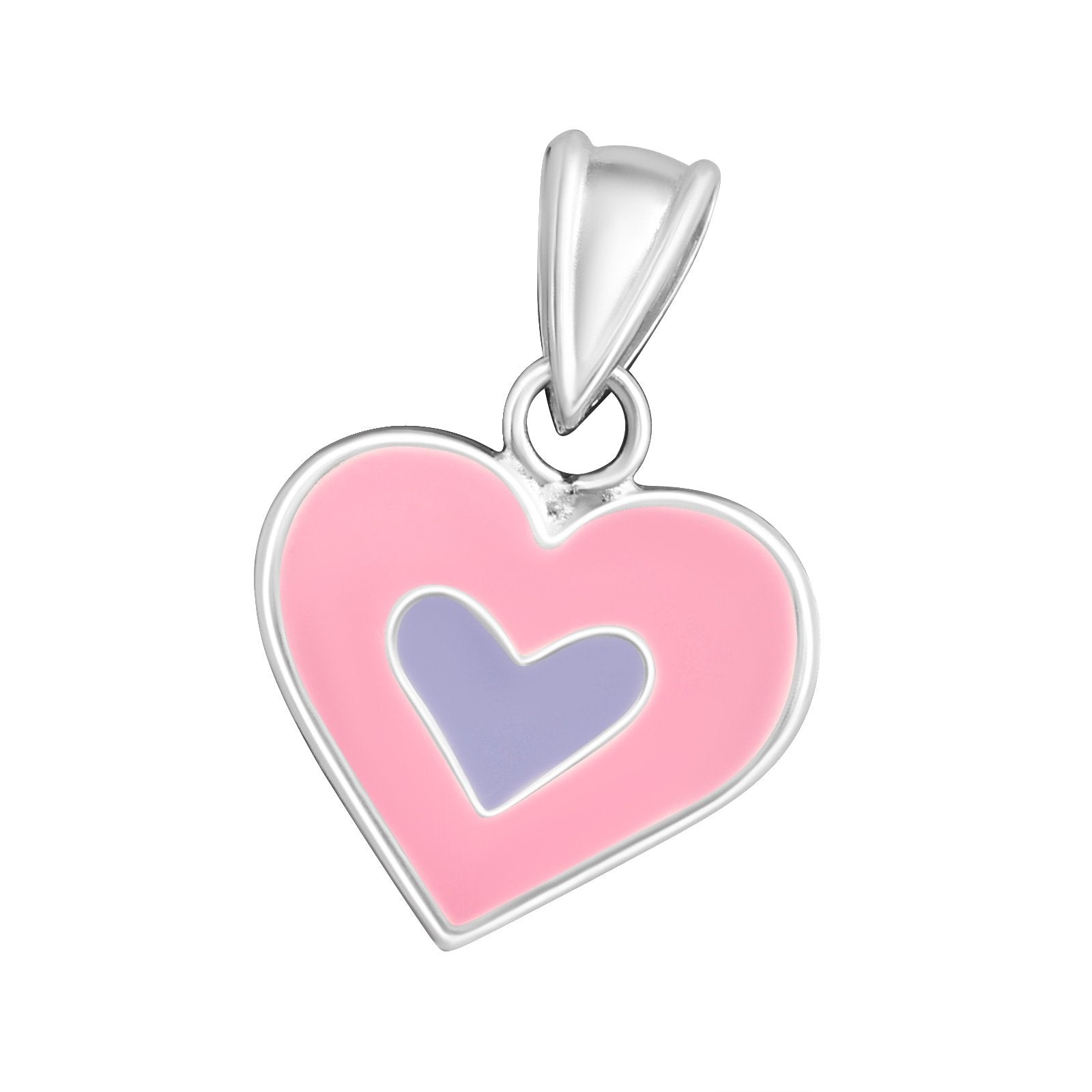 Heart Pendant Pink And Purple