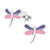 Dragonfly Pink And Purple Earrings
