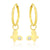 Butterfly charm and Hoop Earrings