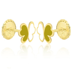GS Papillon Earrings - Yellow/White