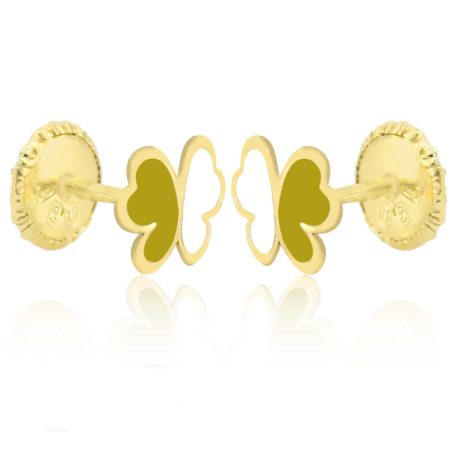 GS Papillon Earrings - Yellow/White