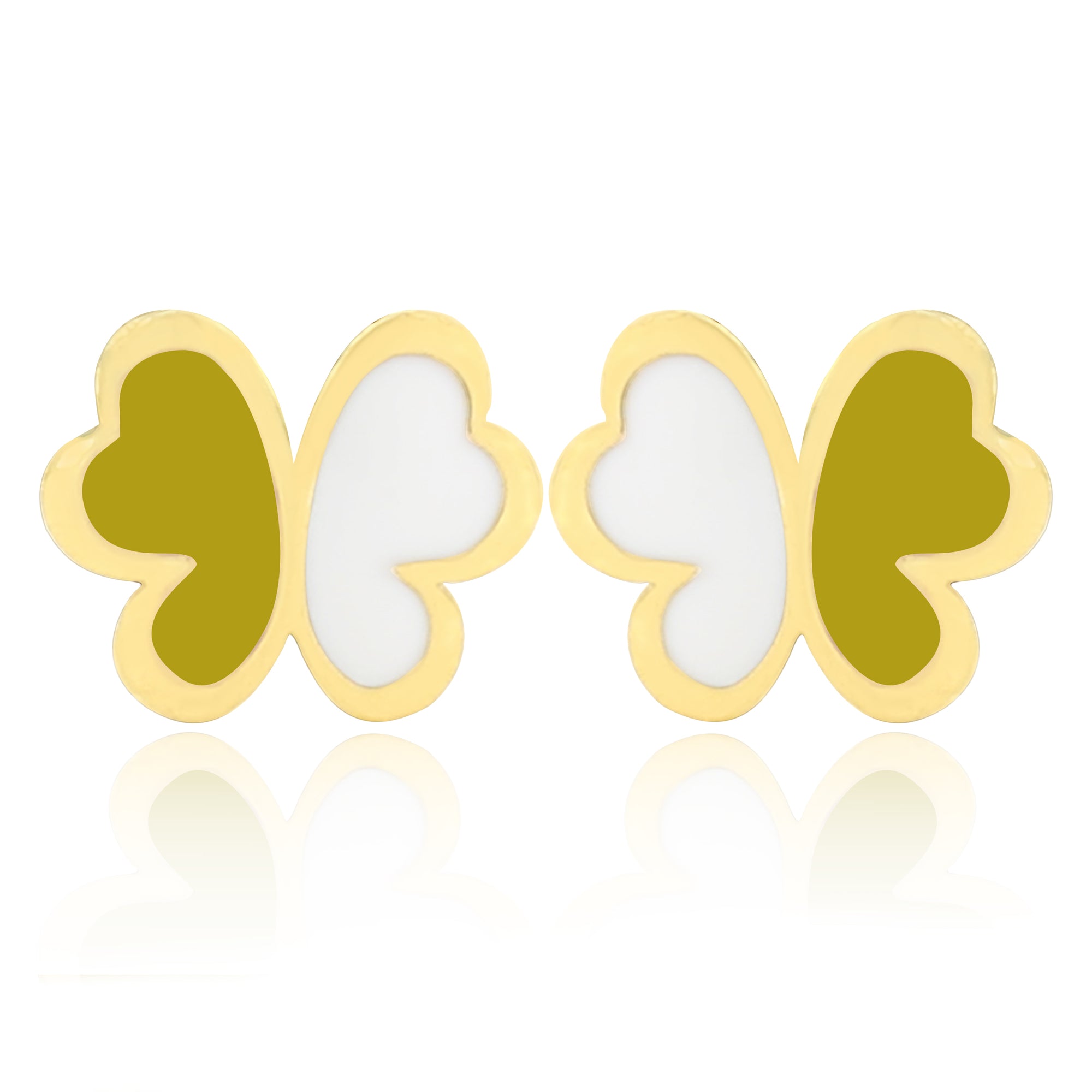 GS Papillon Earrings - Yellow/White
