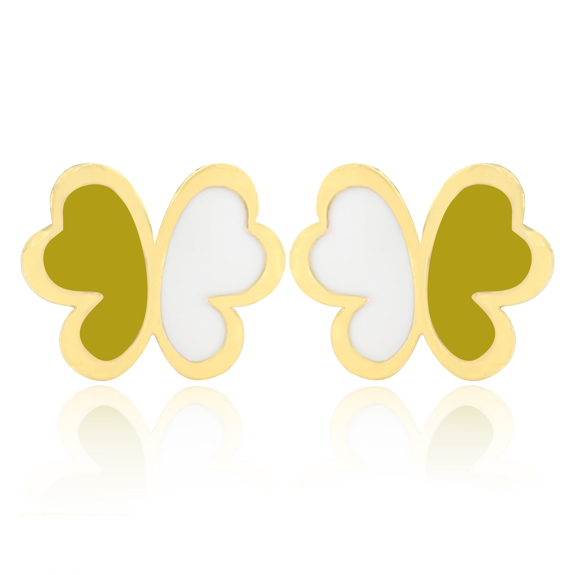 GS Papillon Earrings - Yellow/White