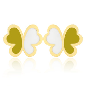 GS Papillon Earrings - Yellow/White