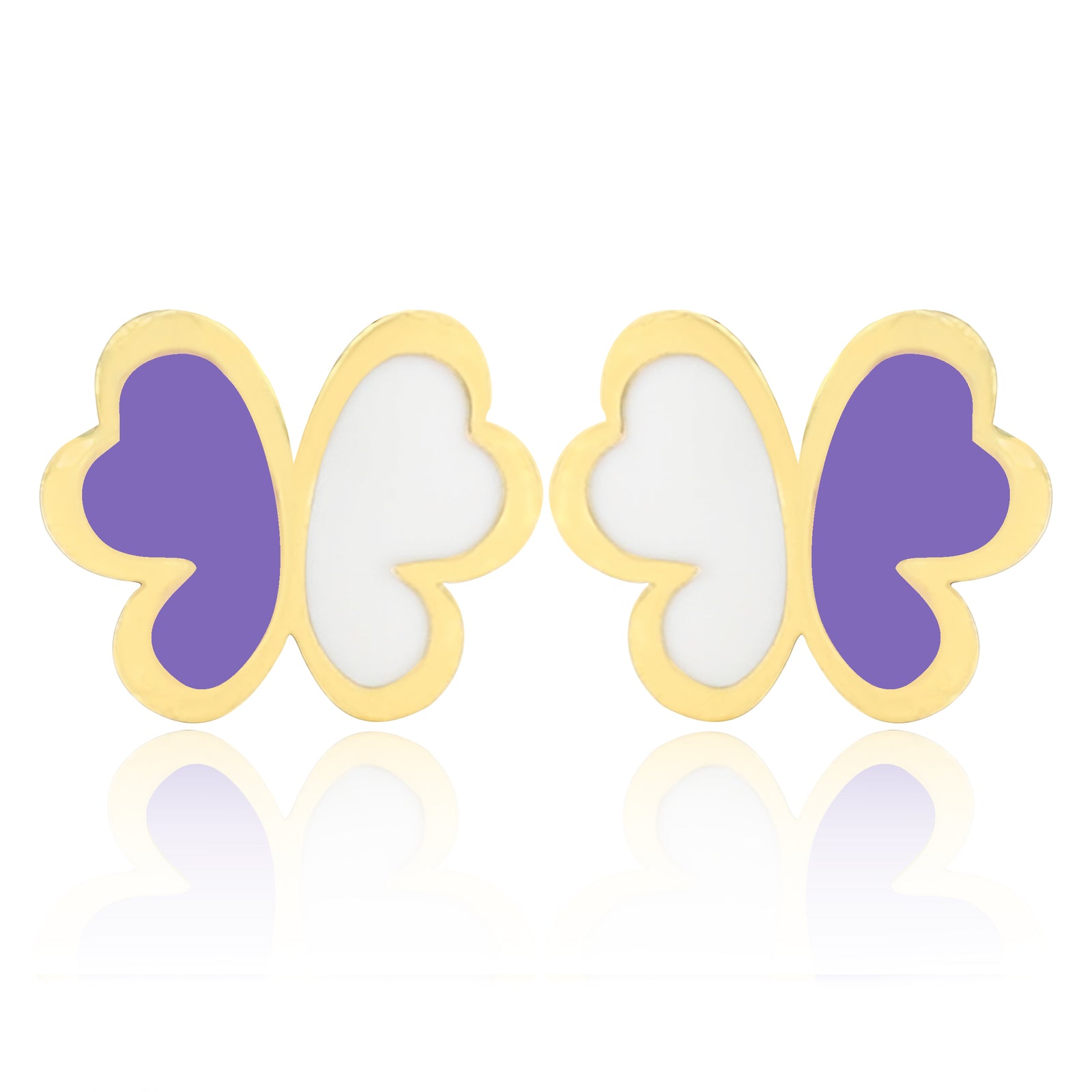 GS Papillon Earrings - Purple/White