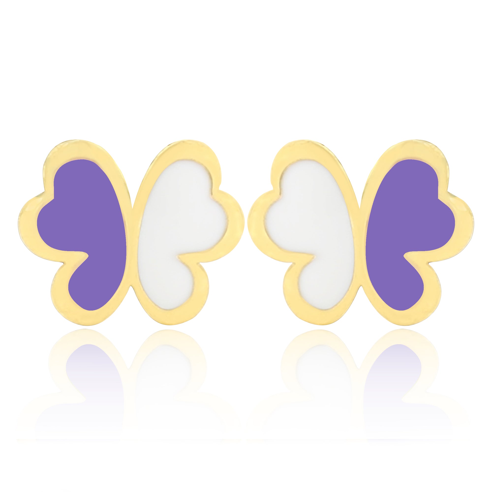 GS Papillon Earrings - Purple/White