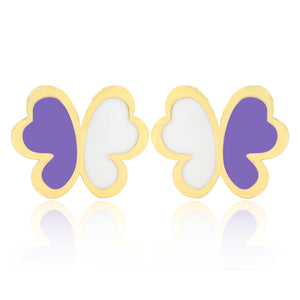 GS Papillon Earrings - Purple/White