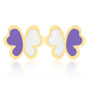 GS Papillon Earrings - Purple/White