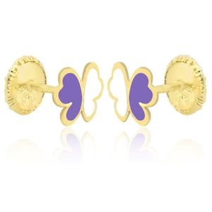 GS Papillon Earrings - Purple/White