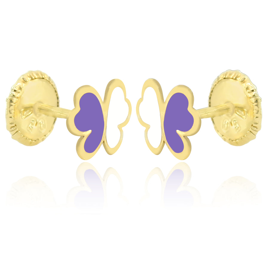 GS Papillon Earrings - Purple/White