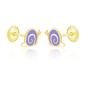 Snugums The Snail Earrings  - Purple