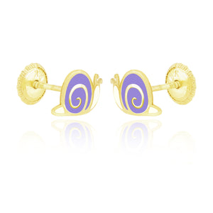 Snugums The Snail Earrings  - Purple