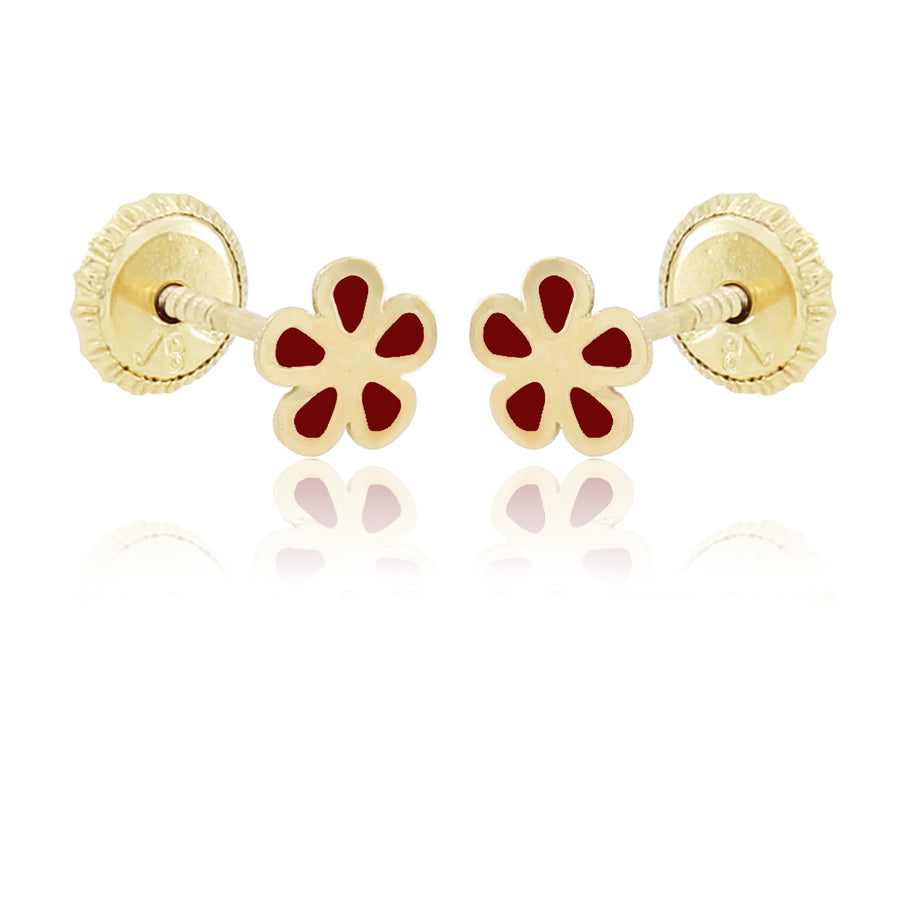 Flower Power Earrings - Red